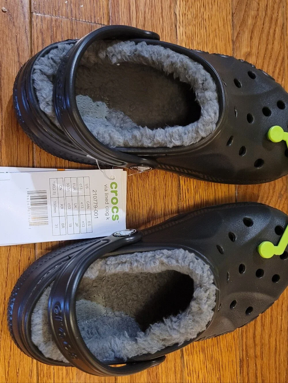 CROCS Kids Black with Gray Lining
